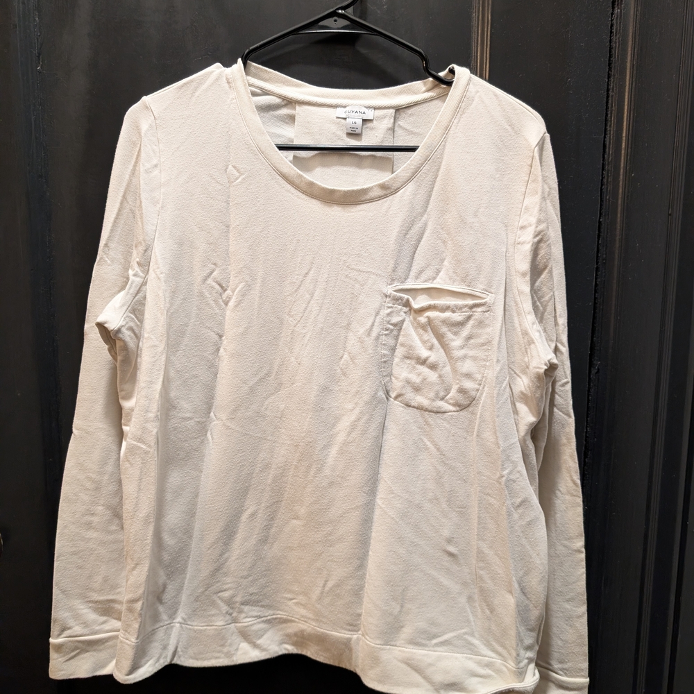 Cuyana French Terry Pleat-Back Sweatshirt In Ecru